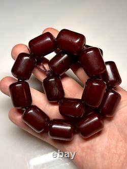 100 Grammes de Perles en Ambre de Cerisier Antique Faturan Bakélite Marbrée