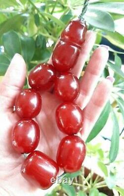 104.3 Grams Antique Faturan Cherry Amber Bakelite Perles De Prière Tesbih Misbah