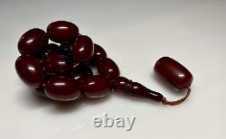 108 grammes de perles de chapelet en ambre de cerisier Faturan antique en bakélite