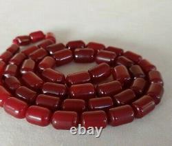 110.5 Grams Antique Cherry Ambre Collier Faturan Perles Marbrées