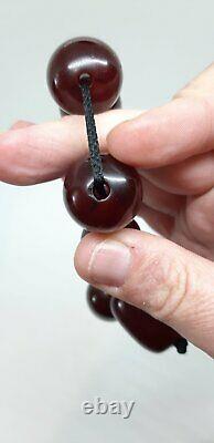 110 Grammes Antique Faturan Cherry Amber Big Beads Rosary Collier Marbré