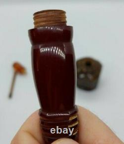 114 Grams Antique Faturan Cherry Amber Bakelite Hookah Marbré