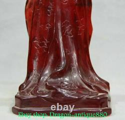 11.2 Vieille Dynastie D'ambre Rouge Chinoise Sculpté Belle Femme Beauté Belle Statue