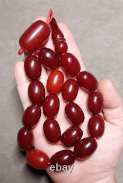 120 Grams Antique Faturan Cerise Bakélite Ambre Perles Rosaire