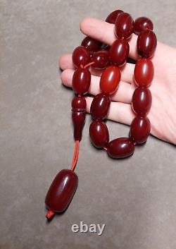 120 Grams Antique Faturan Cerise Bakélite Ambre Perles Rosaire