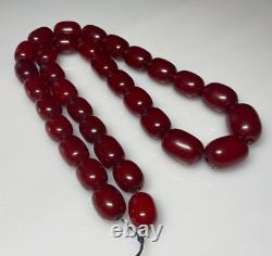 123 Grams Antique Faturan Bakelite Cerise Perles Ambres Marbrées