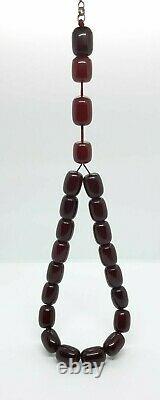 175 Grammes Antique Faturan Cherry Amber Beads Rosary Collier Marbré