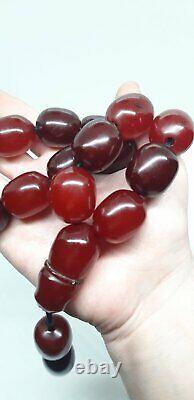 213 Gr Antique Faturan Cherry Amber Bakelite Prayer Beads Rosary Tesbih Misbah