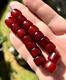 25,5 Grammes De Perles En Ambre De Cerisier Marbré En Bakélite Antique Faturan