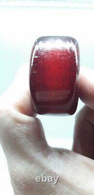30 Grammes Antique Rare Faturan Cherry Amber Bakelite Big Bead With Stardust