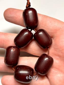 30 grammes de perles en ambre de cerisier en bakélite antique Faturan