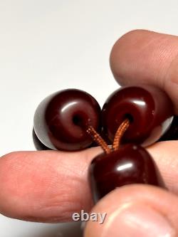 30 grammes de perles en ambre de cerisier en bakélite antique Faturan