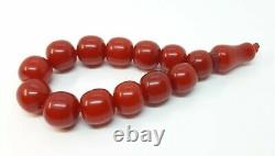 33.7 Antique Faturan Cherry Amber Prayer Rosary Perles Misbah Marbled