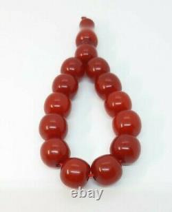 33.7 Antique Faturan Cherry Amber Prayer Rosary Perles Misbah Marbled