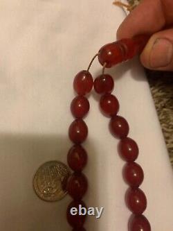 35 G Antique Cherry Amber Rosary Praye Perles