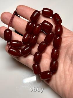 35 Grammes de perles de bakélite antique Faturan en ambre de cerisier marbré.