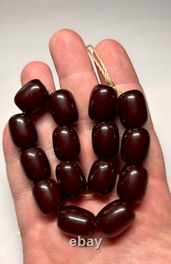 36 Grammes de perles d'ambre de cerisier en bakélite antique Faturan