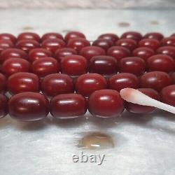 3 rangée de perles de prière en bakélite cerise, tasbih jaap mala en ambre faturan 266g