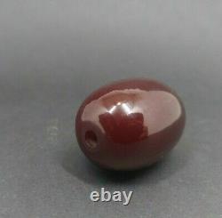 42,6 Grams Très Grand Antique Faturan Cerise Ambre Bakélite Perle Marbrée