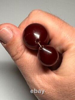 56 grammes de collier de perles en ambre de cerisier Faturan antique Bakelite