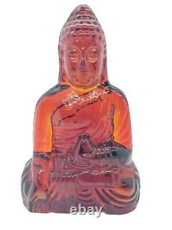 5.5 Guanyin (buddha Féminin) Statue Ambre Rouge Réalisée À La Main Par Dynasty Gallery