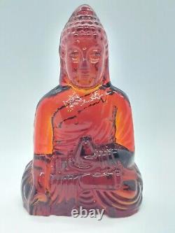 5.5 Guanyin (buddha Féminin) Statue Ambre Rouge Réalisée À La Main Par Dynasty Gallery