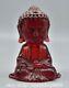 6.4 Ancienne Sculpture De Statue De Bouddha Shakyamuni Amitabha En Ambre Rouge Chinois Sculpté