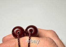 88 grammes de perles de chapelet en ambre de cerisier faturan antique en bakélite marbrée