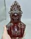 8 Rare Chinois Rouge Ambre Carving Feng Shui Kwan-yin Guan Yin Bust Statue