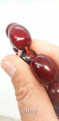 91 Grams Antique Faturan Cherry Amber Ottoman Bakelite Rosary Perles De Prière
