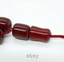 93 Grammes Antique Faturan Cherry Amber Bakelite Rosaire/prière Perles Damari/veines