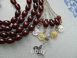 99 Antique Cherry Amber Bakelite Bernstein Gebetskette Prière Perles Ramadan Cadeau