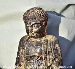 9.6 Statue rare de Bouddha Shakyamuni Amitabha en ambre rouge chinois sculpté Feng Shui