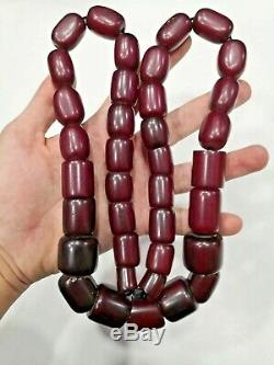 Allemagne Cherry Amber Faturan Bakélite Antique 1920 Perles Collier Islamiques
