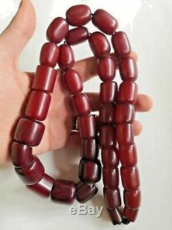 Allemagne Cherry Amber Faturan Bakélite Antique 1920 Perles Collier Islamiques