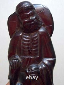 Ancien Cherry Amber Bakelite Figurine Sculpté Statuette 320g Bakalit