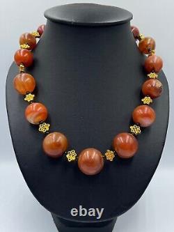 Ancien collier de perles en cornaline Mala culture de la vallée de l'Indus Collier Mauryan