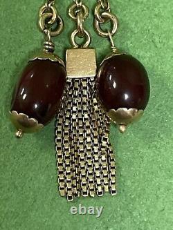 Ancienne Ottoman Damari Faturan Cerise Ambre Bakélite Perles De Prière Islamiques 23g