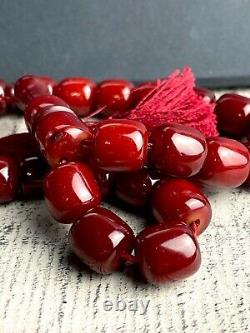 Ancienne Ottomane Faturan Cherry Amber Bakelite Prière Islamique 59 G