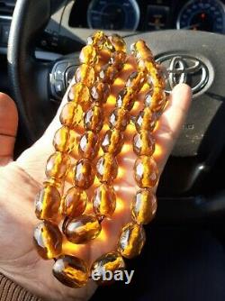 Antique Allemand Authentique Faturan Cerise Ambre Bakélite Perles De Prière 95 Gr