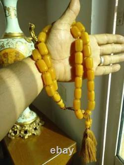 Antique Allemand Faturan Bakelite Veines Misky Damari Perles De Prière Collier 152 Gra