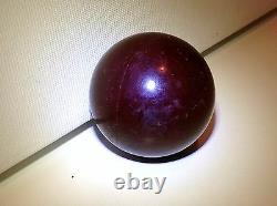 Antique Art Deco Cherry Couleur Opaque Bakélite Balle Poignée Bâton De Marche (m1145)
