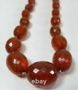 Antique Art Deco Faceted Baltic Honey Cherry Amber Collier 28,0 Grams