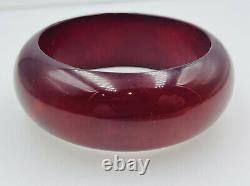 Antique Cerise Rouge Naturel Ambre Large Bracelet Bangle 72,2 Grams