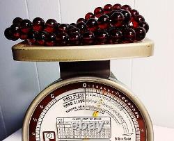 Antique Cherry Amber Bakelite 85 Collier De Perles 140+ Grammes 45 Long Art Déco