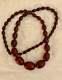 Antique Cherry Amber Bakelite Faturan Art Déco Large Bead Graduated Necklace 78g