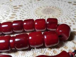 Antique Cherry Amber Bakélite Faturan Authentique Islamique Tesbih Perles De Prière 122gr