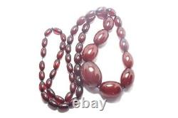 Antique Cherry Amber / Bakelite Faturan Bead Necklace C1900s