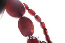 Antique Cherry Amber / Bakelite Faturan Bead Necklace C1900s