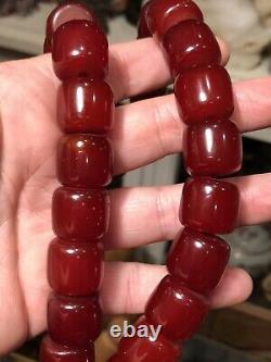 Antique Cherry Amber Bakelite Faturan Islamic Prayer Perles